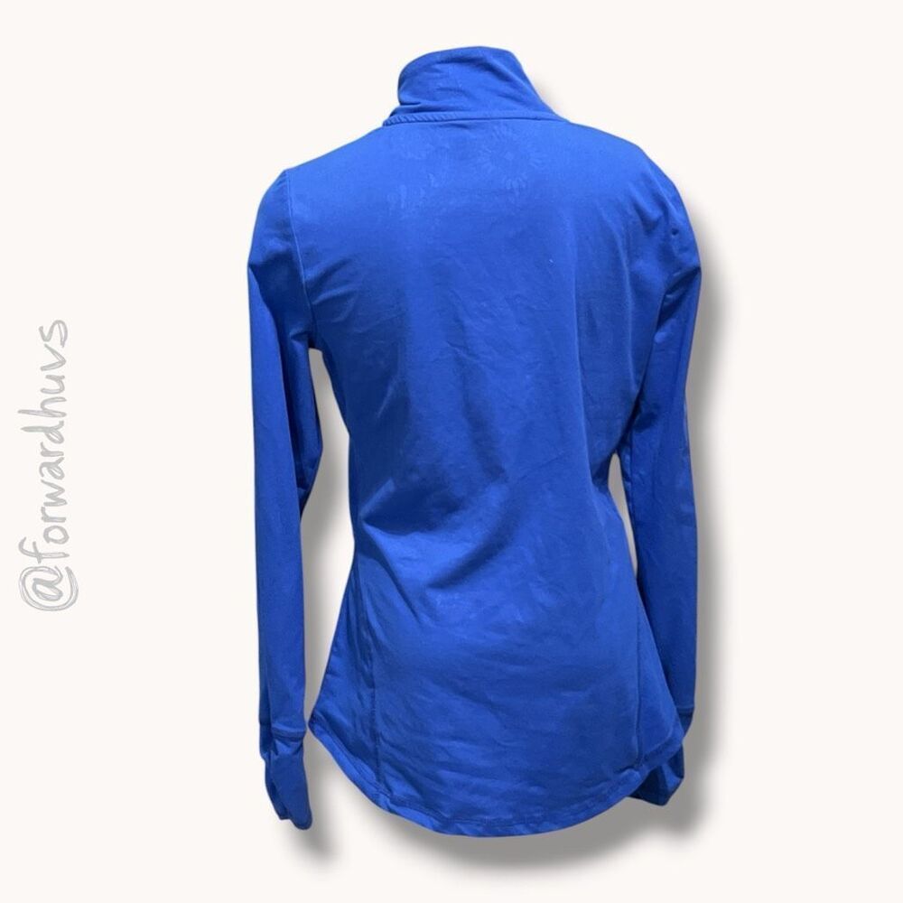Balance Collection Ruched Mock Neck Pullover Blue Medium - Picture 3 of 10